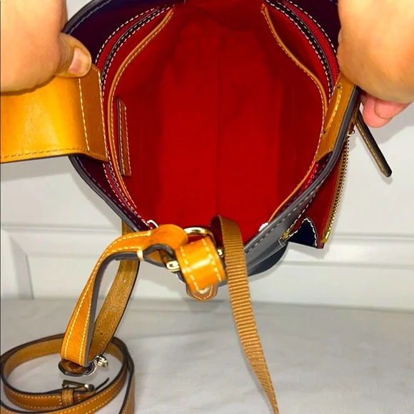 Dooney & Bourke Wexford Leather Ridley Satchel Midnight Blue with Gold Hardware - Picture 9 of 13